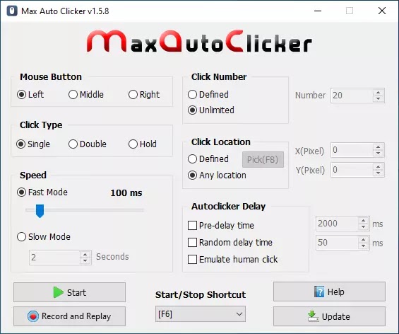 Download Max Auto Clicker for free (Windows, Linux)